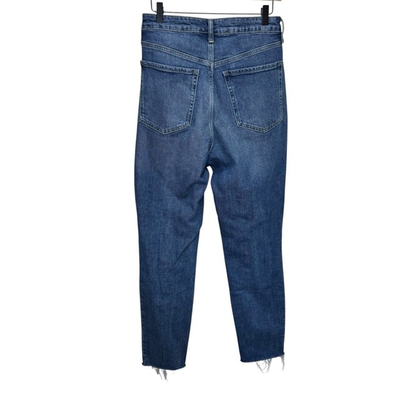 Old Navy Higher High Rise OG Straight Blue Jeans Distressed Button Fly Size 6 - Picture 2 of 13